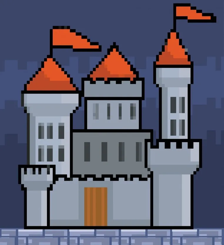 Pixeled castle